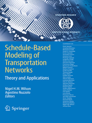 cover image of Schedule-Based Modeling of Transportation Networks